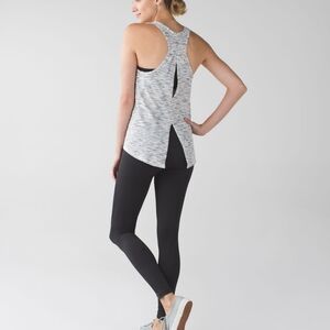 Lululemon Salute the Sun Tank Tiger Space Dye Black White